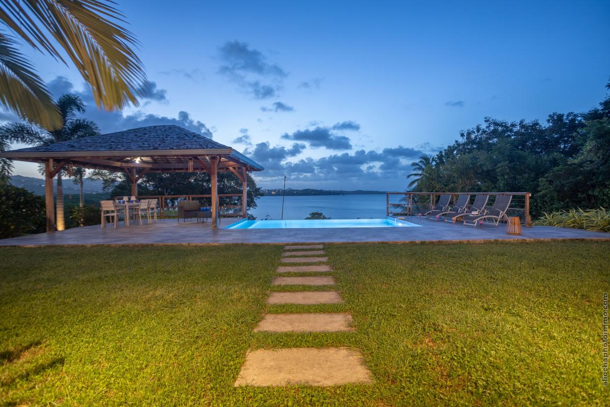 Location villa Martinique - Vue mer nocturne